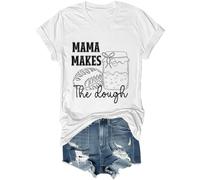 Camisa divertida para amantes de la repostería de pan con texto en inglés "Mama Makes The Dough", unisex, blanco, XXL
