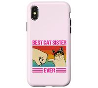 Camisa divertida para amantes de los gatos Best Cat Sister Ever para mujeres y niñas Carcasa para iPhone X/XS