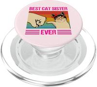 Camisa divertida para amantes de los gatos Best Cat Sister Ever para mujeres y niñas PopSockets PopGrip para MagSafe