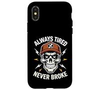 Camisa divertida para dormir Always Tired Never Broke para adultos Carcasa para iPhone X/XS