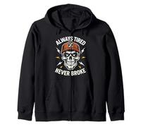 Camisa divertida para dormir Always Tired Never Broke para adultos Sudadera con Capucha