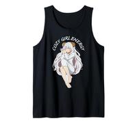 Camisa energética Cozy Girl - Lindo Anime Suave Sleepy Era Kawaii Camiseta sin Mangas