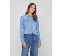 Camisa entallada, manga larga Mujer Talla XS. Color Azul
