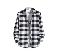 Camisa estampada casual para hombre/invierno manga larga de un solo pecho camisa a rayas con