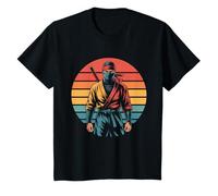 Camisa Estilo Retro Ninja - Gráfico clásico de círculo de Atardecer Camiseta