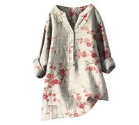 Camisa Extragrande para Mujer T Shirt Mujer Camisa De Algodón para Blusa De Manga Corta Túnica Talla Grande Casual Verano Ligera Playa Clásico Tradicional Unicolor