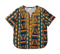Camisa Festiva para Niños África Clásica Dashiki Camisa Casual Holgada para Niños Niñas Camisa Niños América, amarillo, 5-6 años
