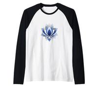 Camisa Flor de Loto Azul Lotus Mandala Camiseta Manga Raglan