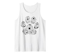 Camisa floral con estampado de huellas para perros y madres, animales de rescate de animales Camiseta sin Mangas