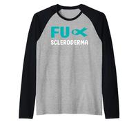 Camisa Fuck Scleroderma, con Cinta Verde azulada para concientizar sobre la esclerodermia Camiseta Manga Raglan