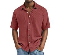 Camisa genérica para hombre de manga corta ligera - Camiseta para hombre de verano de algodón y lino camisa casual Tops de gran tamaño camisón de playa de vacaciones Tops Oversize cómodo transpirable