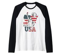 Camisa God Bless the USA Estatua de la Libertad Águila Patriótica Camiseta Manga Raglan