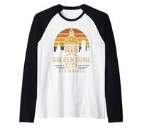 Camisa Golden Dome City Des Moines Capitol Vintage Sunset Camiseta Manga Raglan