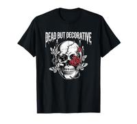 Camisa gótica de Calavera Muerta Pero Decorativa con diseño de Tatuaje Camiseta