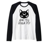 Camisa gótica de Ropa Divertida | Bunny Gothcore Cat Goth Camiseta Manga Raglan