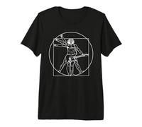 Camisa Guitarra Da Vinci Vitruvian Hombre Guitarra Músicos Camiseta Premium