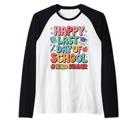Camisa Happy Last Day of School Hello Summer Year Graduation Camiseta Manga Raglan