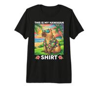 Camisa Hawaiana Capybara Vacaciones de Verano Camiseta Premium