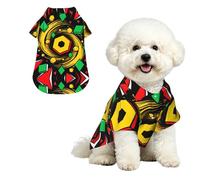 Camisa hawaiana con diseño geométrico de fragmento XL para perros pequeños, bonito traje de playa de verano para cachorro, ropa de gato suave y transpirable con botones