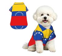 Camisa hawaiana con estampado de la bandera de Venezuela, ropa transpirable y fresca para mascotas, adecuada para deportes al aire libre, camisas para gatos y perros