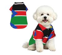 Camisa hawaiana con la bandera de Sudán del Sur, para perros pequeños, bonito traje de playa de verano para cachorros, ropa suave y transpirable para gatos con botones