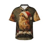 Camisa hawaiana de manga corta con botones para hombre con estampado de Merry Christmas para verano, playa y vibraciones tropicales, Negro, XL