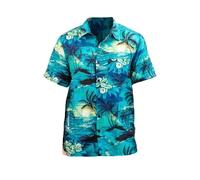 Camisa Hawaiana de Manga Corta para Hombre | Camisa de Verano con Estampado Tropical | Ajuste Regular y Tejido Ligero 100% Poliéster