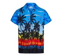 Camisa Hawaiana de Manga Corta para Hombre - Informal de Verano y Playa - Aloha para Vacaciones, Disfraces y Fiestas