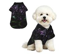 Camisa hawaiana de orquídea morada oscura para perros pequeños, bonito traje de playa de verano para cachorros, ropa de gato suave y transpirable con botones