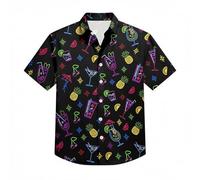 Camisa Hawaiana Hombre, Camisas de Hombre,Casual de Verano con Estampado y Botones Corte Regular Ideal para Uso en la Playa