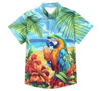 Camisa Hawaiana Hombre, Camisas Hombre Casual,Informal Moderna de Verano con diseño Estampado y Botones Manga Corta Confortable Estilo Casual