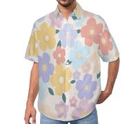 Camisa Hawaiana Hombre, Camisas Manga Corta Funky Estampadas Bonito Estampado Floral, Verano Casual Camisa Playa Vacaciones Diversión Sencilla Camisas Aloha Shirt