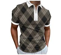 Camisa Hawaiana Hombre -Lino Verano MNS Summr Digital 3D Printing DailFashion Postr HolidaBach Solapa Crmallra Camista Corta Camista (Brown XL)