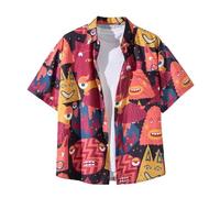 Camisa Hawaiana Hombre,Mis Pedidos Camisas Hawaiana de Manga Corta con Impresiones de Plantas Coloridas para Hombres Camisa Casual Vintage de Verano Tropical para Playa Camisas Hombre Manga Corta