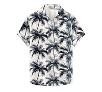 Camisa Hawaiana Hombre,Talla Grande Camisas Hawaiana de Manga Corta con Estampado de Flores para Hombres Camisa Casual Vintage de Verano Tropical para Playa Camisas Hombre Manga Corta