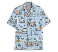 Camisa Hawaiana Hombre Verano, Camisa Hombre Verano, Camisas para Informales Ajustadas Estampadas Verano para Uso Diario CóModas Tela Transpirable Ligeras Y Elegantes