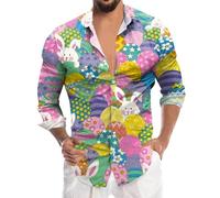 Camisa hawaiana para hombre con estampado de manga larga para el verano, camisa hawaiana con estampado de manga larga con cuello cubano, camisas de playa tropicales para hombre, camisas hawaianas