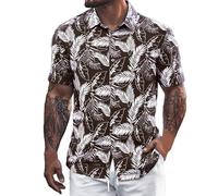 Camisa hawaiana para hombre, con solapa, palmera hawaiana, caribeña, casual, con botones, manga corta, divertida, mexicana, tropical, verano, flamenco, playa, golf, crucero, fiesta, bolos, camisa
