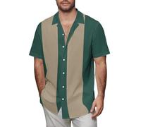 Camisa hawaiana para hombre, de verano, guayabera cubana, camisetas de algodón y lino, camisas de manga corta, camisetas tropicales, verde, 4XL