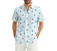 Camisa hawaiana para hombre divertida camisa de playa estampada con solapa con botón hacia abajo camisa de verano de corte regular camisa de ocio Compfort Transpirable Camisa de patrón Moda Casual