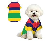 Camisa Hawaiana para Mascotas con la Bandera de Mauricio - Blusa Abotonada de Suave Piel de melocotón, Estilo Playero Informal, Talla Grande.