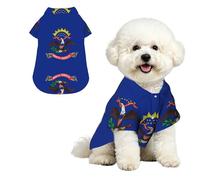 Camisa Hawaiana para Mascotas con la Bandera del Estado de Dakota del Norte - Blusa Abotonada de Suave Textura Similar a la Piel de melocotón, Estilo Playero Informal, Talla Mediana