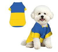 Camisa hawaiana para perro con estampado de bandera de Ucrania, ropa transpirable y fresca para mascotas, adecuada para camisas deportivas al aire libre para gatos y perros