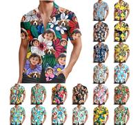 Camisa hawaiana personalizada con cara, divertida camisa Aloha personalizada para hombres, mujeres, regalo de despedida de soltero, aspecto tropical de verano, S ~ 3XL, multicolor, Altoa única