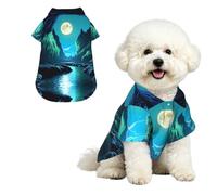 Camisa Hawaiana Water Moon Cave Pet - Blusa Abotonada de Suave Textura Similar a la Piel de melocotón, Estilo Playero Informal, Talla Extragrande.