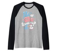 Camisa He Or She Waddle It Be, lindo pato, revelación de género Camiseta Manga Raglan