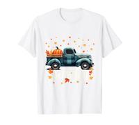 Camisa Hello Fall Divertida para Halloween, diseño de Calabaza y búfalo a Cuadros Camiseta gráfica económica, Hombre, Blanco, XL