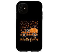 Camisa Hello Fall Divertida para Halloween, diseño de Calabaza y búfalo a Cuadros Carcasa para iPhone 11