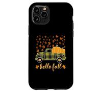 Camisa Hello Fall Divertida para Halloween, diseño de Calabaza y búfalo a Cuadros Carcasa para iPhone 11 Pro