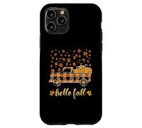 Camisa Hello Fall Divertida para Halloween, diseño de Calabaza y búfalo a Cuadros Carcasa para iPhone 11 Pro